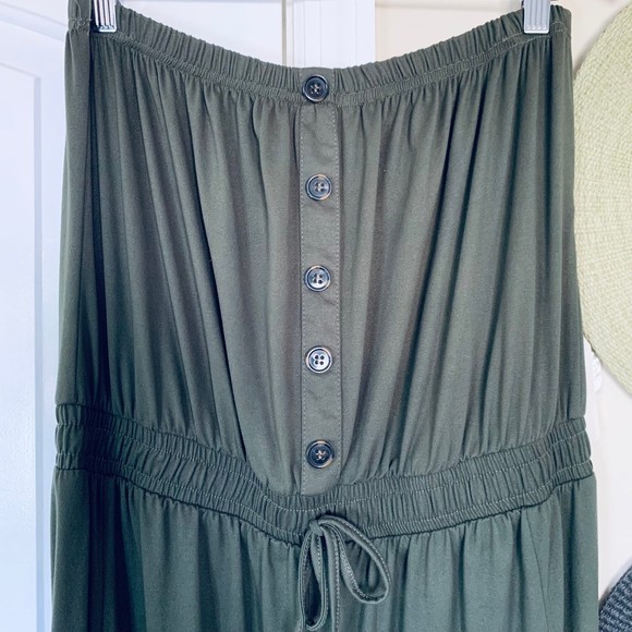 205 Collins by Forever 21 Hunter Green Military Style Romper/Jumpsuit | Size: XL - Picture 5 of 12